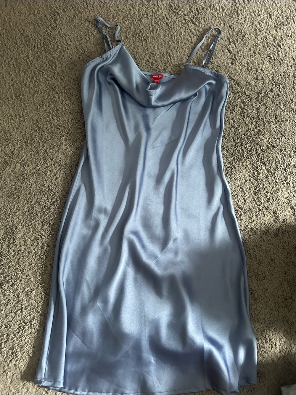 Guess Light Blue Satin Slip Dress